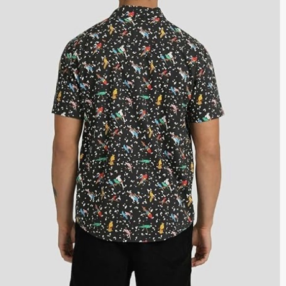 RCVA Shortsleeved Tropical ParrotsButton Down Shirt Large - Picture 2 of 7
